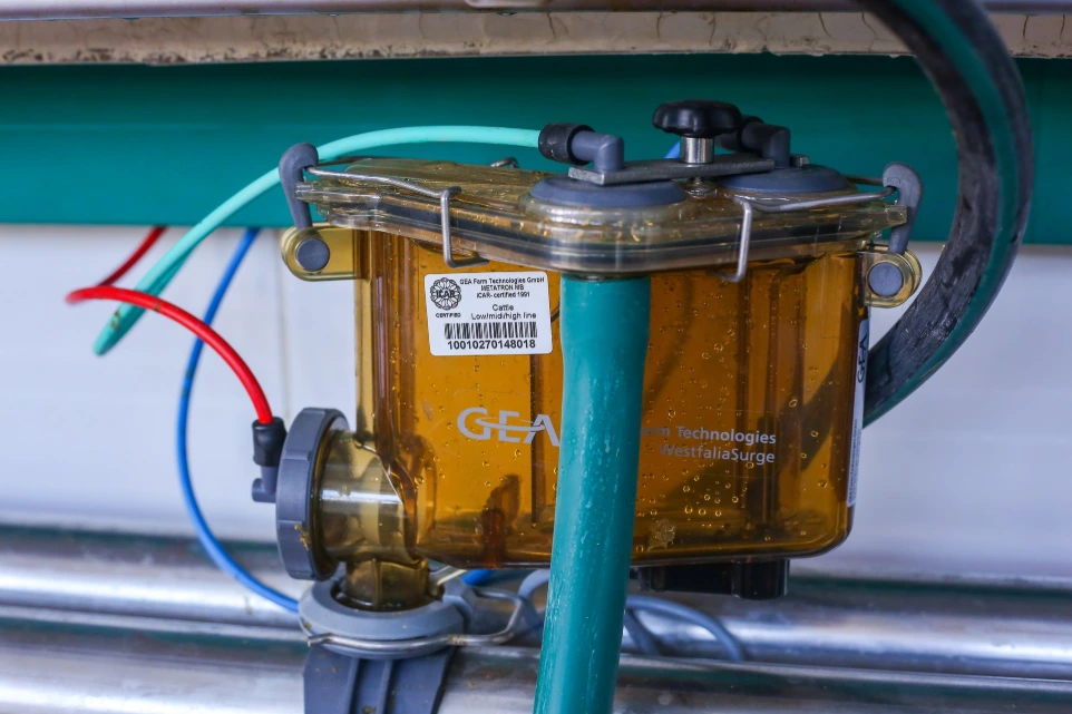 GEA milk meter used in dairy milking parlours for accurate milk measurement and monitoring in modern farms